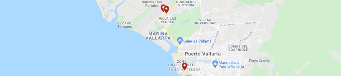 Mapa de Renta de autos en Puerto Vallarta 